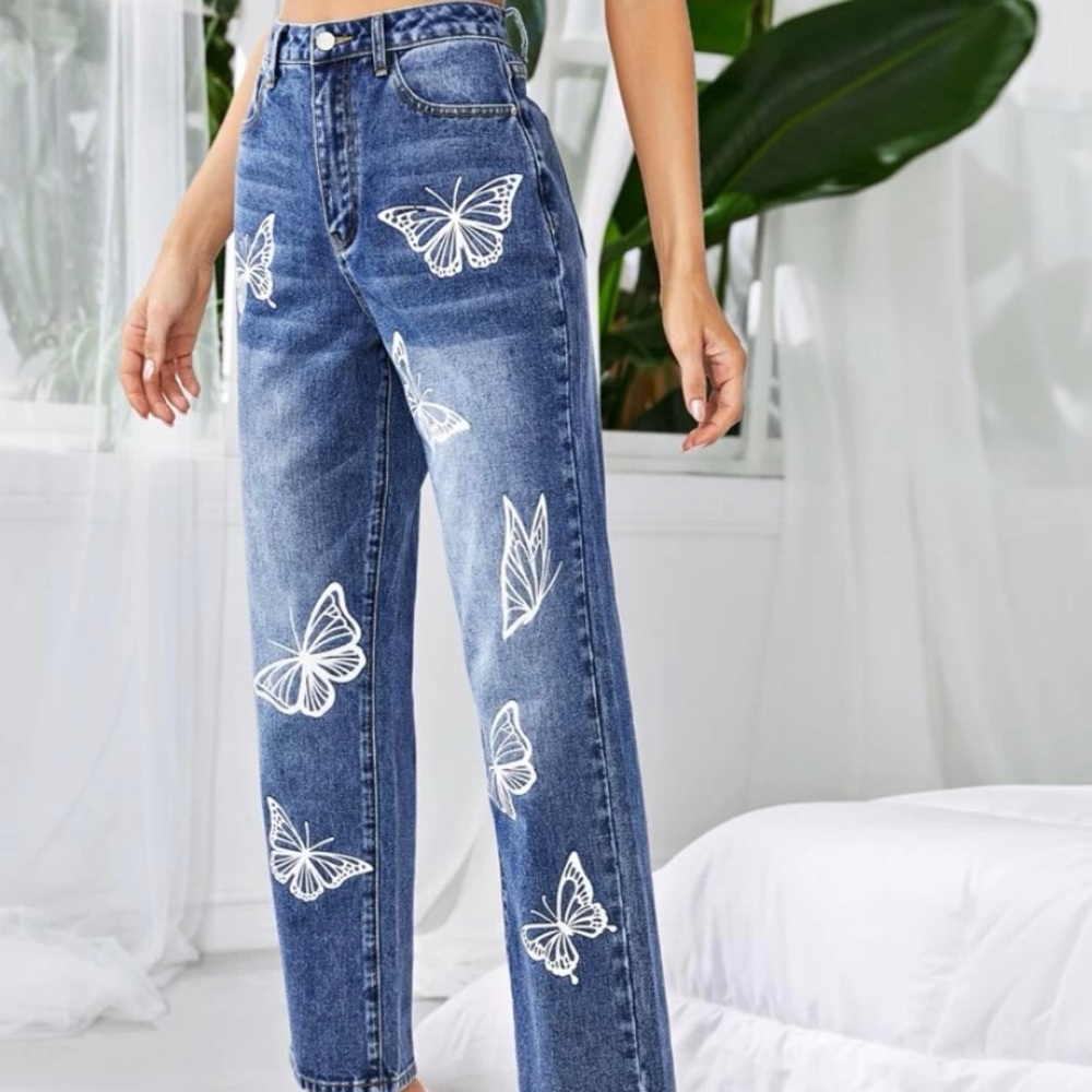 💙 butterfly wide leg jeans 💙